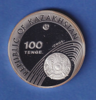 Kasachstan 2005 Silbermünze Olympia Skisport 100 Tenge 31,1g, Ag925 PP - Otros – Asia