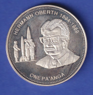 Tonga Silbermünze 1 Pa'anga Hermann Oberth 1993 PP - Other - Oceania