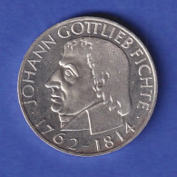 5DM Silber-Gedenkmünze 1964, Johann Gottlieb Fichte Vz - 5 Marchi