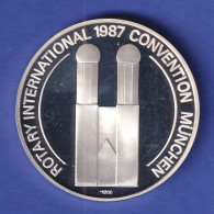 Silbermedaille Rotary International Convention München 1987 Frauenkirche, 30,8g - Non Classificati