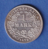 Deutsches Kaiserreich Silber-Kursmünze 1 Mark 1876 G Stg SELTEN !!! - Altri & Non Classificati