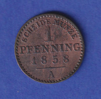 Preußen Kursmünze 1 Pfennig 1858 A - Andere & Zonder Classificatie