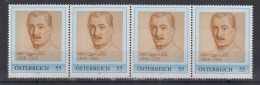 Österreich Meine Marke Albin Egger-Lienz Portrait  Wert 0,55 ** 4er-Streifen - Personalisierte Briefmarken