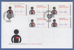 Portugal 2005 ATM Kardiologie Amiel Mi.-Nr. 48.2.2 Satz 30-46-48-57-74 Auf FDC - Vignette [ATM]