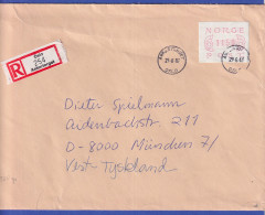Norwegen / Norge Frama-ATM Mi-Nr 2.1 B Wert 1150 Auf Grossem R-Brief 1981 - Automaatzegels [ATM]