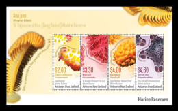 New Zealand 2024 Mih. 4061/64 (Bl.536) Fauna Of Marine Reserves. Clown Nudibranch. Red Coral. Sea Sponge. Star MNH ** - Unused Stamps