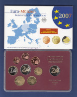 Bundesrepublik EURO-Kursmünzensatz 2007 F Spiegelglanz-Ausführung PP - Mint Sets & Proof Sets