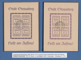 Lokalausgaben Stadt Strausberg Blocks Mi.-Nr. Block 1 II Und Block 1 II F Gest. - Usati