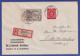 Lokalausgaben Cottbus 2 Werte Als MiF Auf Portogerechtem R-Brief 17.9.46 - Lettres & Documents