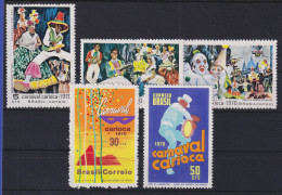 Brasilien 1970 Karneval In Rio 2 Sätze Mi.-Nr.1243-1245 Und 1247-1248 ** - Otros & Sin Clasificación