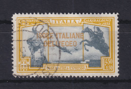 Ägäische Inseln Ital. Bes. Garibaldi Flugpostmarke 4,50 Lire Mi.-Nr. 104 O - Aegean