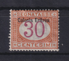 Italienisch-Eritrea 1903 Portomarke Aufdruck Oben 30 C. Mi.-Nr. 4 I Ungebr. * - Eritrea