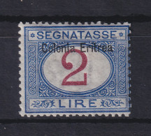 Italienisch-Eritrea 1903 Portomarke Aufdruck Oben 2 Lire Mi.-Nr. 9 I Ungebr. * - Erythrée