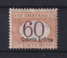 Italienisch-Eritrea 1903 Portomarke Aufdruck Unten 60 C. Mi.-Nr. 7 II Ungebr. * - Eritrea