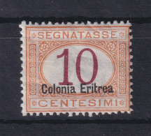 Italienisch-Eritrea 1903 Portomarke Aufdruck Unten 10 C. Mi.-Nr. 2 II Ungebr. * - Erythrée