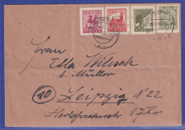 Lokalausgaben Plauen 1946 Mi-Nr. 2-5 Auf Brief Von Plauen Nach Leipzig - Covers & Documents