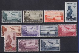 Italienisch-Ostafrika 1938 Flugpostmarken Mi.-Nr. 21-31 Satz Kpl. Ungebraucht * - Collections (sans Albums)