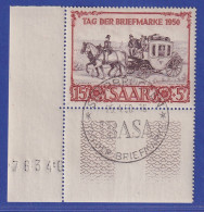 Saarland 1950 Tag Der Briefmarke IBASA Mi-Nr. 291 Eckrandstück UL Gestempelt - Oblitérés