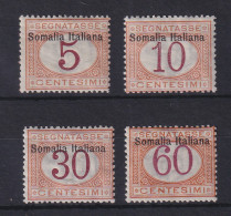 Italienisch-Somaliland 1909 Portomarken 4 Werte Mi.-Nr. 12,13,16,18 I  *  - Somalia (1960-...)