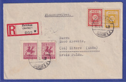 Lokalausgaben Plauen 1946 Mi.-Nr. 5 Als MiF Auf R-Brief Nach Elters (Rhön)  - Brieven En Documenten