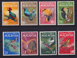 Malaysia 1965 Einheimische Vögel Mi.-Nr. 19-26 Postfrisch ** - Malaysia (1964-...)