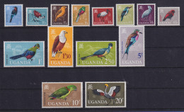 Uganda 1965 Einheimische Vögel Mi.-Nr. 87-100 Postfrisch ** - Uganda (1962-...)