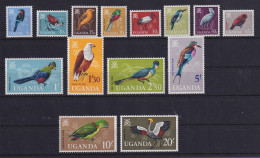 Uganda 1965 Einheimische Vögel Mi.-Nr. 87-100 Postfrisch ** - Ouganda (1962-...)