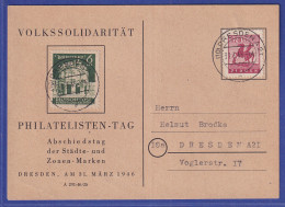 Lokalausgaben Plauen 1946 Mi-Nr. 5 Auf Gedenk-Postkarte Dresden 31.3.1946 - Lettres & Documents