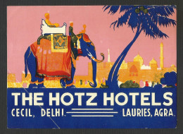 INDIA - DELHI- Hotel The Hotz - Luggage Label - 14 X 10 Cm (see Sales Conditions) - Etiquettes D'hotels
