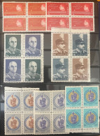5 Historical Stamp Sets, Blocks Of 4, MNH, VF - Iran