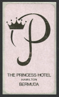 ISLAND - HAMILTON - Hotel PRINCESS Luggage Label - 6 X 10 Cm (see Sales Conditions) - Hotelaufkleber