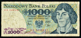 A10  POLOGNE   BILLETS DU MONDE   BANKNOTES  1000 ZLOTYCH 1982 - Polonia