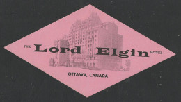 CANADA - OTTAWA - Hotel LORD ELGIN Luggage Label - 14 X 7,5 Cm (see Sales Conditions) - Hotel Labels