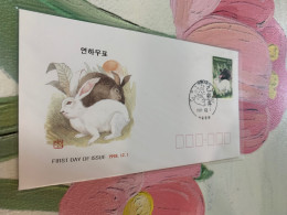 Korea Stamp FDC 1998 Rabbit - Corée Du Sud