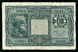 A10  ITALIE   BILLETS DU MONDE   BANKNOTES  10 LIRE 1944 - Italia – 10 Lire