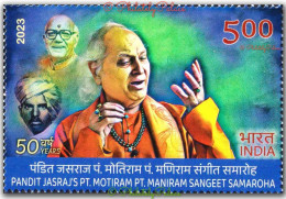 India 2023 Pandit Jasraj P Motiram Sangeet, Music,Song,Musicial Instrument,Musician, 1v MNH (**) Inde Indien - Ungebraucht
