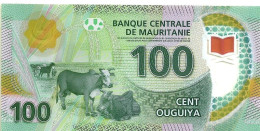 MAURITANIA 100 OUGUIYA GREEN ANIMAL COW FRONT BUILLDING BACK  POLYMER UNC  DATED 28-11-2017  P.NEW  READ DESCRIPTION !! - Mauritania