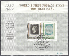 Norwegen Norway 1990. Mi. Block 13, Used O - Blocchi & Foglietti