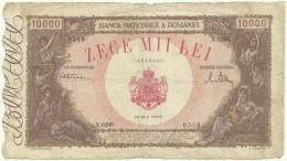 ROMANIA - 10000 Lei - 18.5.1945 - Pick: 57 - ( 193 X 108 ) Mm - Série X.0398 - 10.000 - Romania