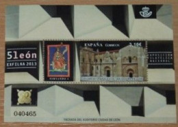 SPAIN 2013, EXFILNA, Buildings, Cathedral, Philatelic Exibitions, Mi #B242, Souvenir Sheet, MLH* - Iglesias Y Catedrales