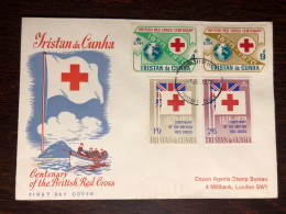 TRISTAN DA CUNHA FDC COVER 1970 YEAR RED CROSS HEALTH MEDICINE STAMPS - Tristan Da Cunha