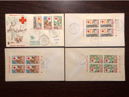 TOGO FDC COVER 1959 YEAR  FULL SET 3 BLOCKS + STAMPS RED CROSS HEALTH MEDICINE STAMPS - Covers & Documents