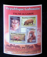 CL, Block, Bloc De 4 Timbres Neufs, 1990, Gabon, République Gabonaise, Faune , Mandrill, Antilope, ....frais Fr 1.75 E - Gabun (1960-...)