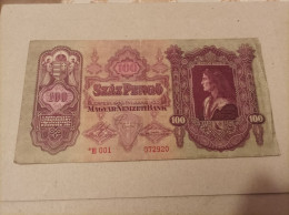 Billete Hungría, 100 Pengo, Año 1930, Con Asterisco - Hongrie