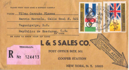 Registered Cover From Honduras Franked W/1960 Olympic Games Stamps Posted To USA. Postal Weight Approx 0,040 Gr. - Estate 1968: Messico