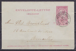 Enveloppe-lettre 10c Rose (N°46) Càd TIRLEMONT (CENTRAL) /10 AOUT 1899 Pour BRUXELLES - Enveloppes-lettres