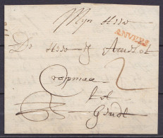 L. Datée 4 Septembre 1790 De ANTWERPEN Pour GENDT (Gand) - Griffe "ANVERS" - Port "2" - 1714-1794 (Pays-Bas Autrichiens)