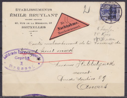 L. Contre-remboursement "Ets Bruylant" Affr. OC17 Càpt BRÜSSEL /29.11.1916 Pour Avocat à ANVERS - Cachet Censure " Milit - OC1/25 Generalgouvernement 