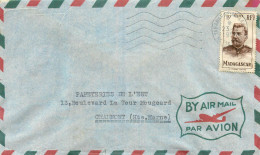 MADAGASCAR .  Timbre 15F Lt Colonel Joffre  Sur Enveloppe Par Avion . - Madagascar (1960-...)