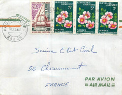 GABON . 3 Timbres De 3F Et 1 De 20F Sur Enveloppe Par Avion . Oblitération KOULAMOUTOU .  - Gabun (1960-...)